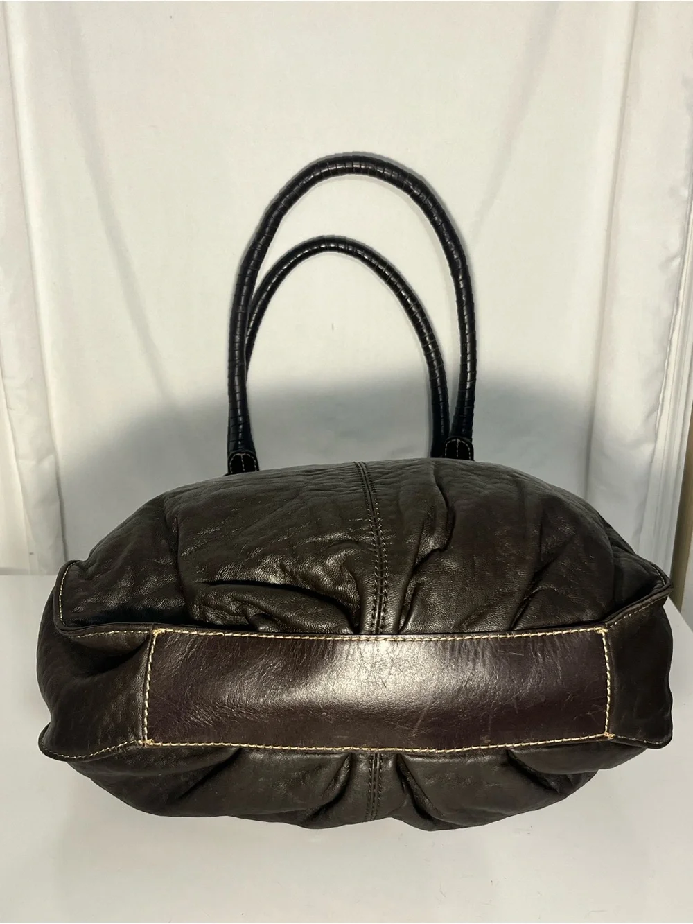 Liz Claiborne Dark Brown Leather Hobo Shoulder Bag